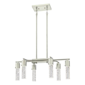 6 Light 38 watt 3000K Natural White Brushed Nickel Dimmable LED Chandelier 1