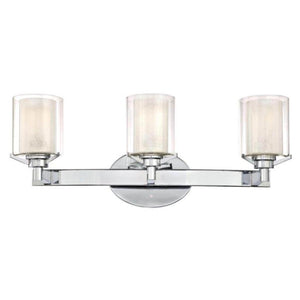 3 Light Chrome Glass Shades Wall Light Fixture 1
