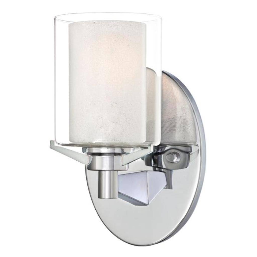 1 Light Chrome Glass Shade Wall Light Fixture 1