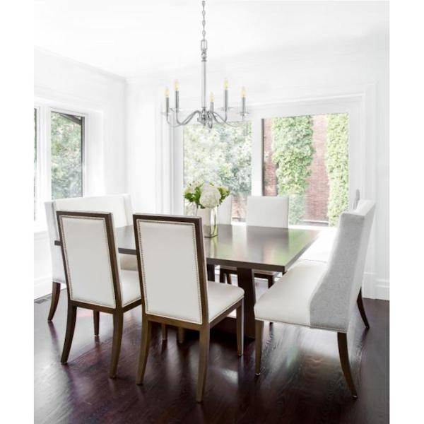 5 Light Chrome with Clear Glass Accents Chandelier Light Fixture 2