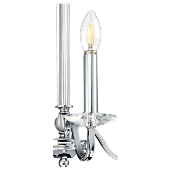 5 Light Chrome with Clear Glass Accents Chandelier Light Fixture 3