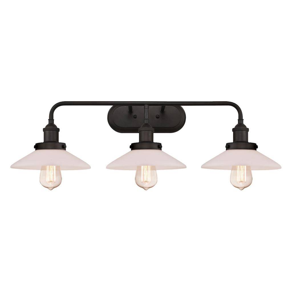 3 Light (Medium Screw Base) Oil Rubbed Bronze Finish Wall Light Fixture 1