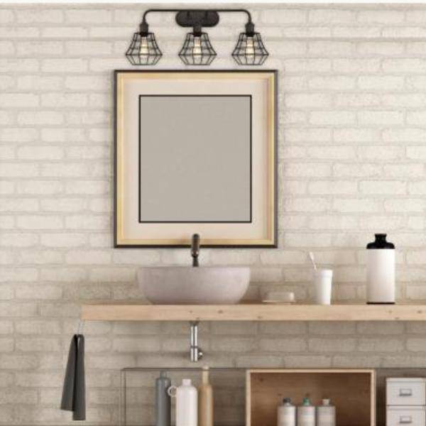3 Light (Medium Screw Base) Oil Rubbed Bronze Finish Wall Light Fixture 2