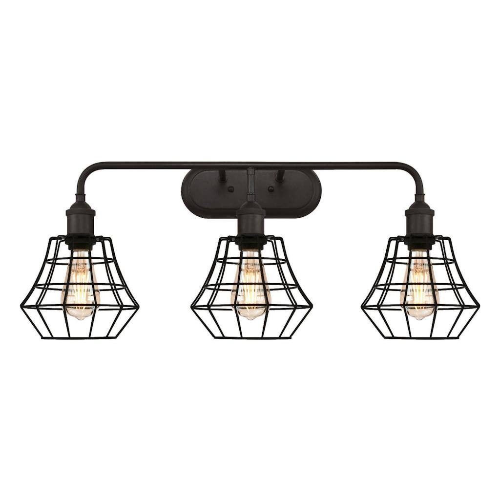 3 Light (Medium Screw Base) Oil Rubbed Bronze Finish Wall Light Fixture 1