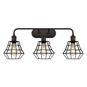 3 Light (Medium Screw Base) Oil Rubbed Bronze Finish Wall Light Fixture 1