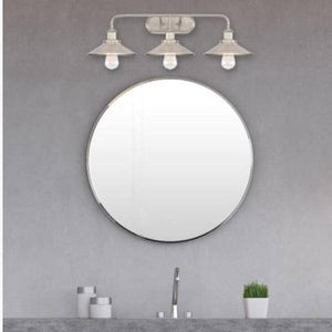 3 Light (Medium Screw Base) Brushed Nickel Finish Wall Light Fixture 2