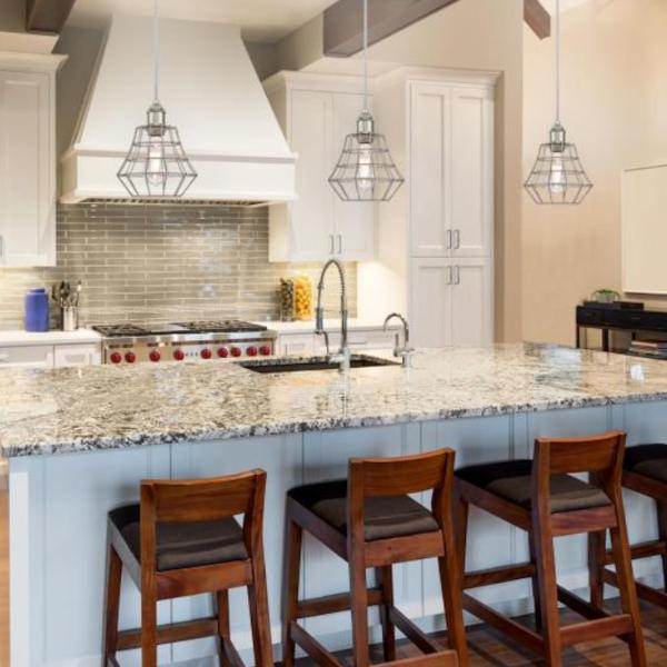 1 Light (Medium Screw Base) Brushed Nickel Semi-Flush Indoor Mini Pendant 2