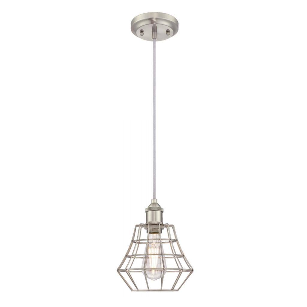 1 Light (Medium Screw Base) Brushed Nickel Semi-Flush Indoor Mini Pendant 1