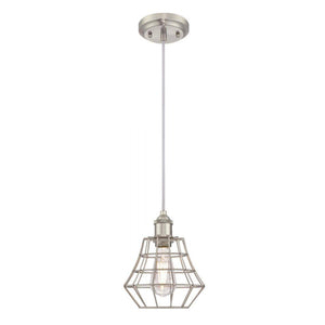 1 Light (Medium Screw Base) Brushed Nickel Semi-Flush Indoor Mini Pendant 1