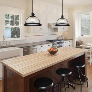 1 Light (Medium Screw Base) Matte Black Semi-Flush Indoor Pendant 2