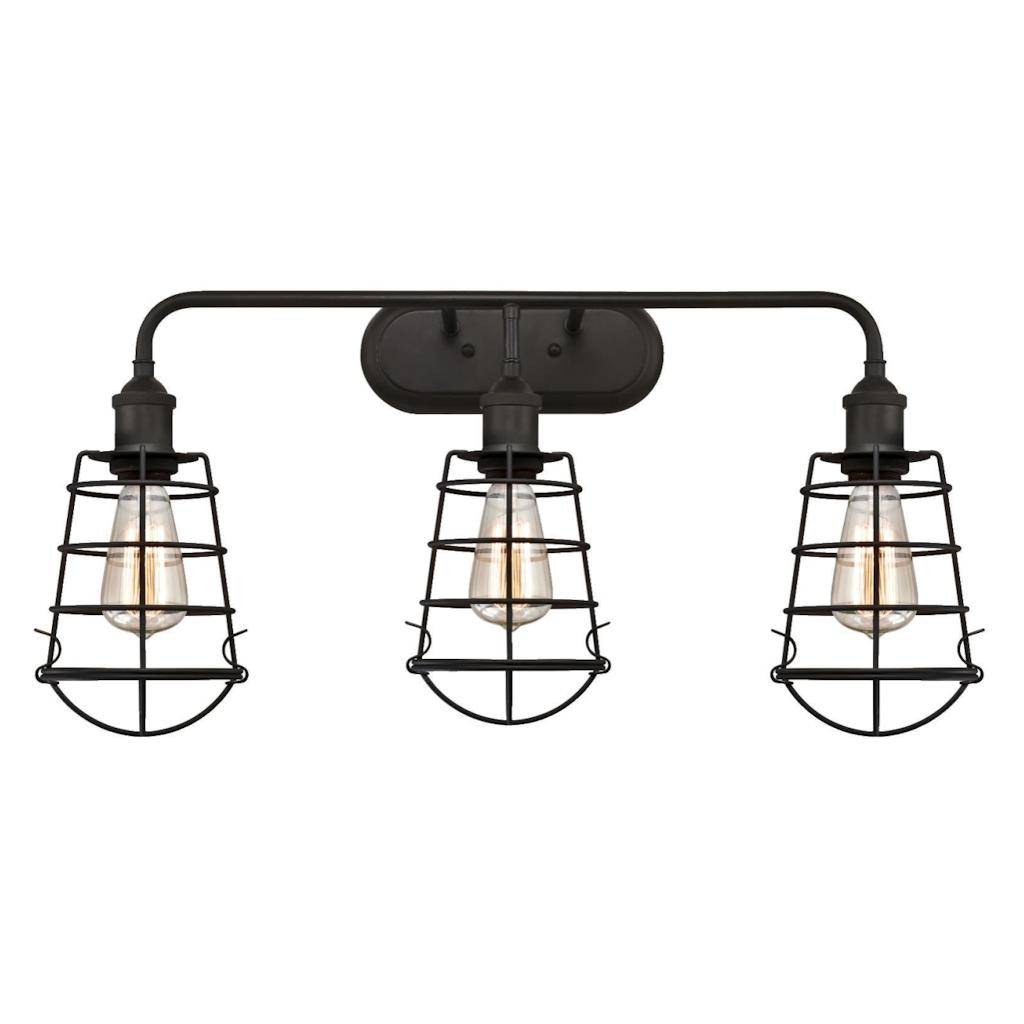 3 Light (Medium Screw Base) Oil Rubbed Bronze Wall Sconce Light Fixture 1