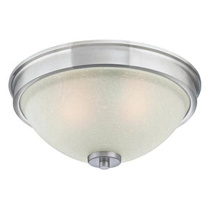 2 Light Brushed Nickel Indoor Flush Ceiling Fixture 1