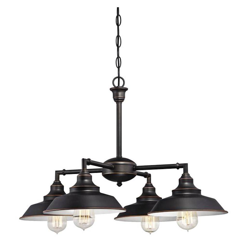 4 Light Indoor Convertible Chandelier/Semi-Flush Ceiling Fixture 1