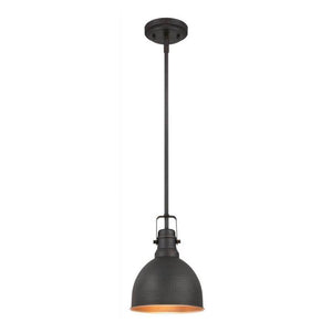 1 Light Oil Rubbed Bronze with Highlights Hammered Shade Adjustable 1