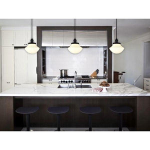 1 Light Matte Black Frosted Opal Glass Shade 2