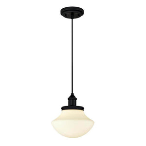 1 Light Matte Black Frosted Opal Glass Shade 1