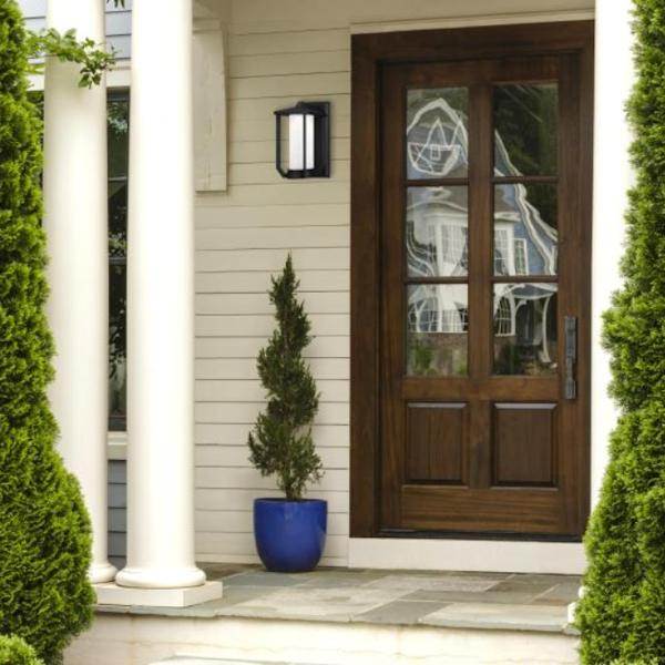 1 Light 13 watt Textured Black Finish with Frosted Glass 2700K LED Outdoor Post Top Fixture 2