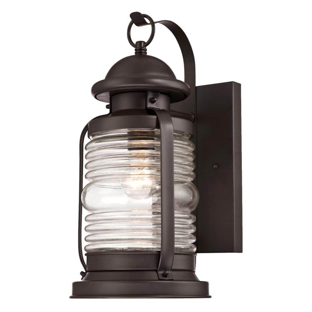 1 Light Weathered Bronze Finish Outdoor Wall Fixture 1