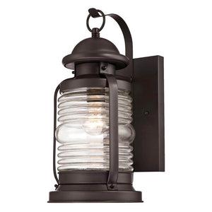 1 Light Weathered Bronze Finish Outdoor Wall Fixture 1