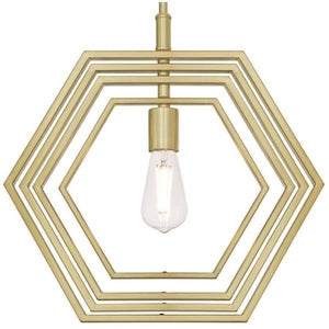 1 Light Champagne Brass Pendant Light Fixture 3