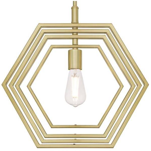 1 Light Champagne Brass Pendant Light Fixture 3