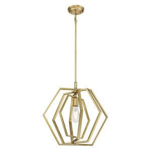 1 Light Champagne Brass Pendant Light Fixture 1