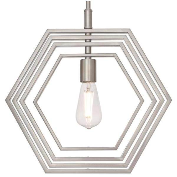 1 Light Brushed Nickel Pendant Light Fixture 3