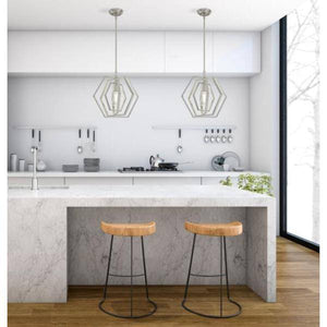 1 Light Brushed Nickel Pendant Light Fixture 5