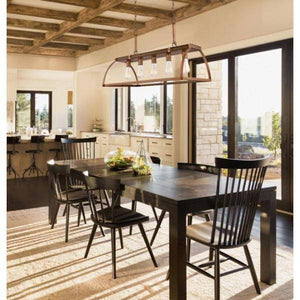 5 Light Barnwood with Washed Copper Accents Chandelier Light Fixture 2