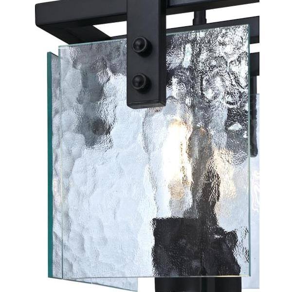 6 Light Matte Black Clear Water Glass Shades Chandelier Light Fixture 2