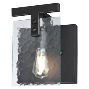 1 Light Matte Black Water Glass Shade Wall Light Fixture 1