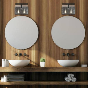 2 Light Matte Black Water Glass Shades Wall Light Fixture 3