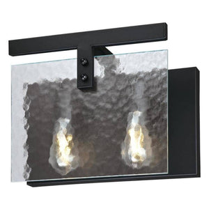 2 Light Matte Black Water Glass Shades Wall Light Fixture 1