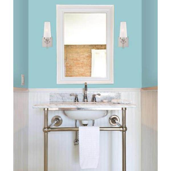 1 Light Brushed Nickel Frosted Glass Shade Wall Light Fixture 2
