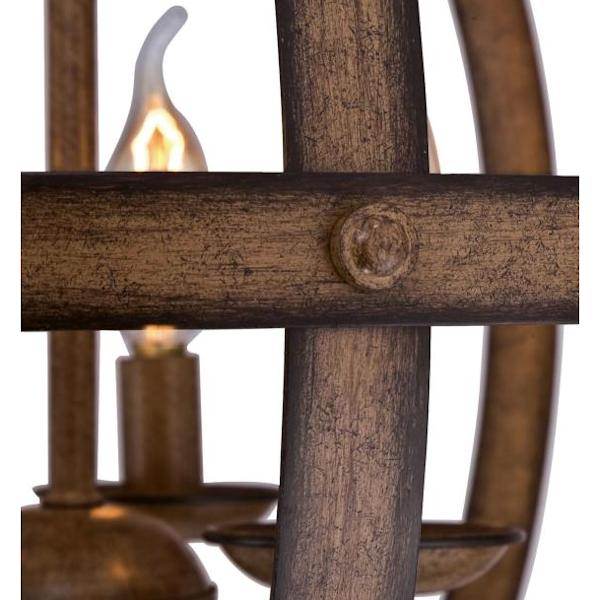 3 Light Barnwood Chandelier Light Fixture 2