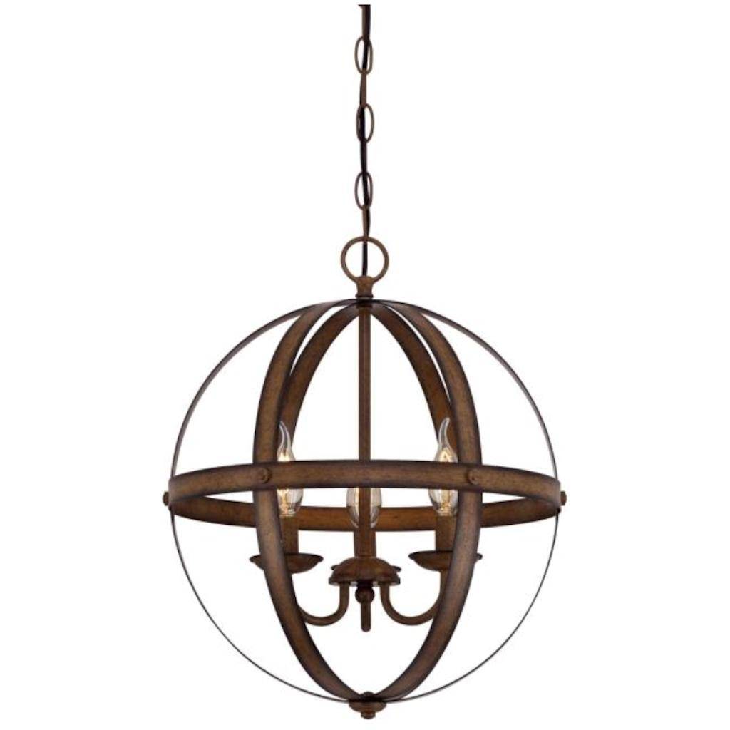 3 Light Barnwood Chandelier Light Fixture 1