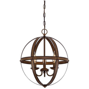 3 Light Barnwood Chandelier Light Fixture 1
