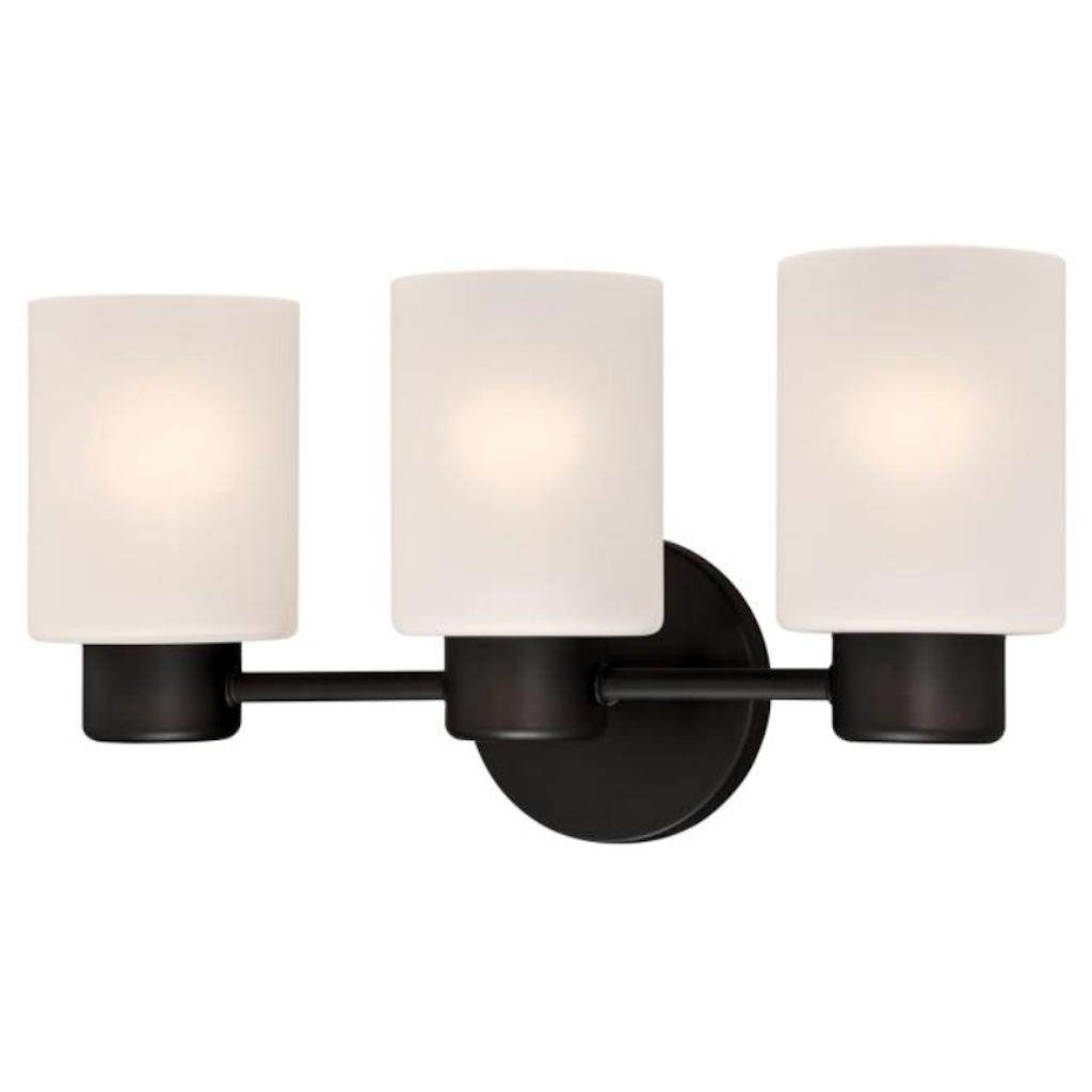 3 Light Oil Rubbed Bronze Frosted Glass Shades Wall Light Fixture 1