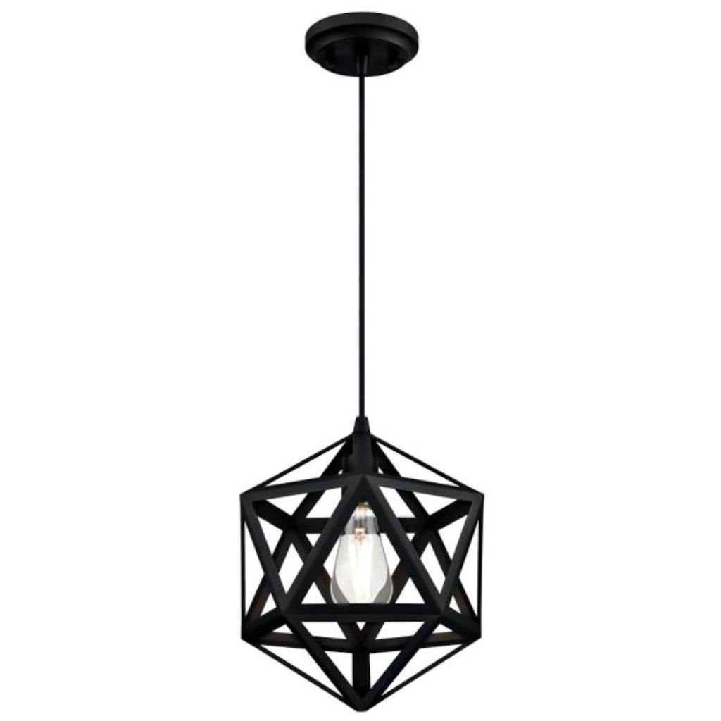 1 Light Matte Black Pendant 1