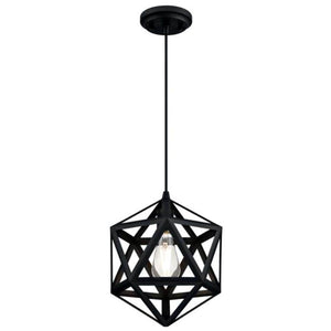 1 Light Matte Black Pendant 1