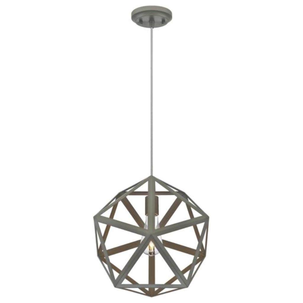1 Light Matte Grey Pendant 1