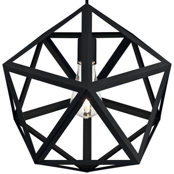 1 Light Matte Black Pendant 2