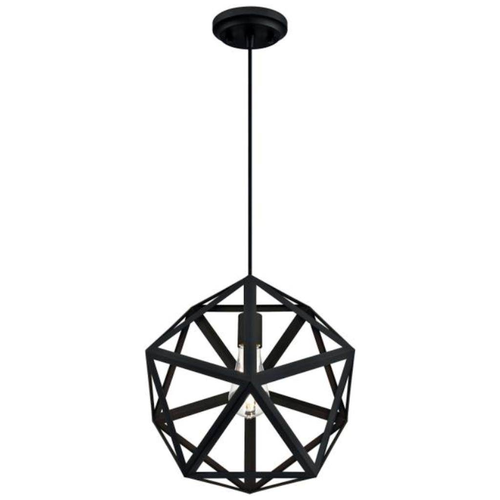 1 Light Matte Black Pendant 1