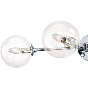 4 Light Chrome Clear Glass Shades Wall Light Fixture 2