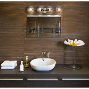 4 Light Chrome Clear Glass Shades Wall Light Fixture 3