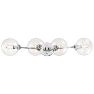 4 Light Chrome Clear Glass Shades Wall Light Fixture 1