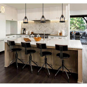 1 Light Oil Rubbed Bronze Clear Seeded Glass Shade Mini Pendant Light Fixture 3