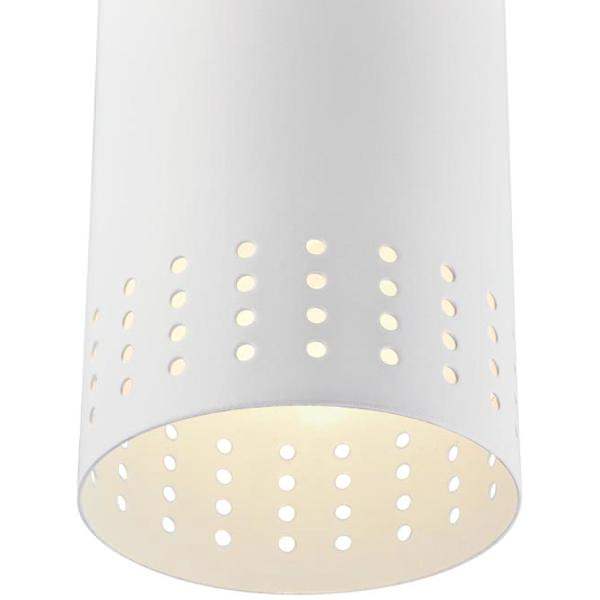 1 Light Matte White Perforated Metal Shade Mini Pendant Light Fixture 2