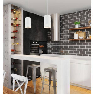 1 Light Matte White Perforated Metal Shade Mini Pendant Light Fixture 3
