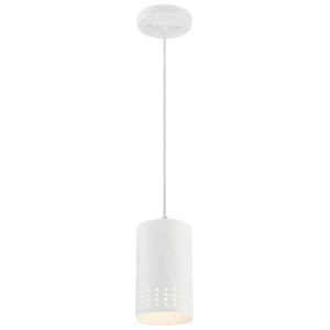 1 Light Matte White Perforated Metal Shade Mini Pendant Light Fixture 1